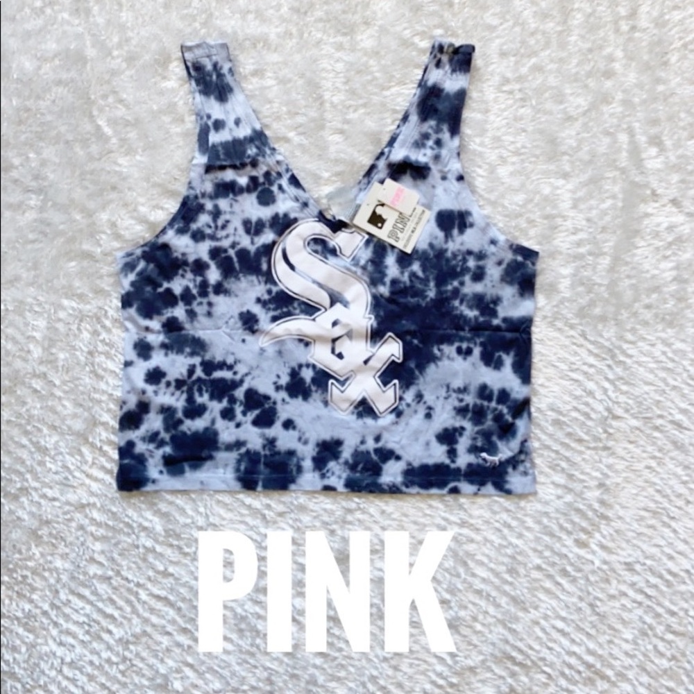 PINK Victorias Secret White Sox Cropped Tank
